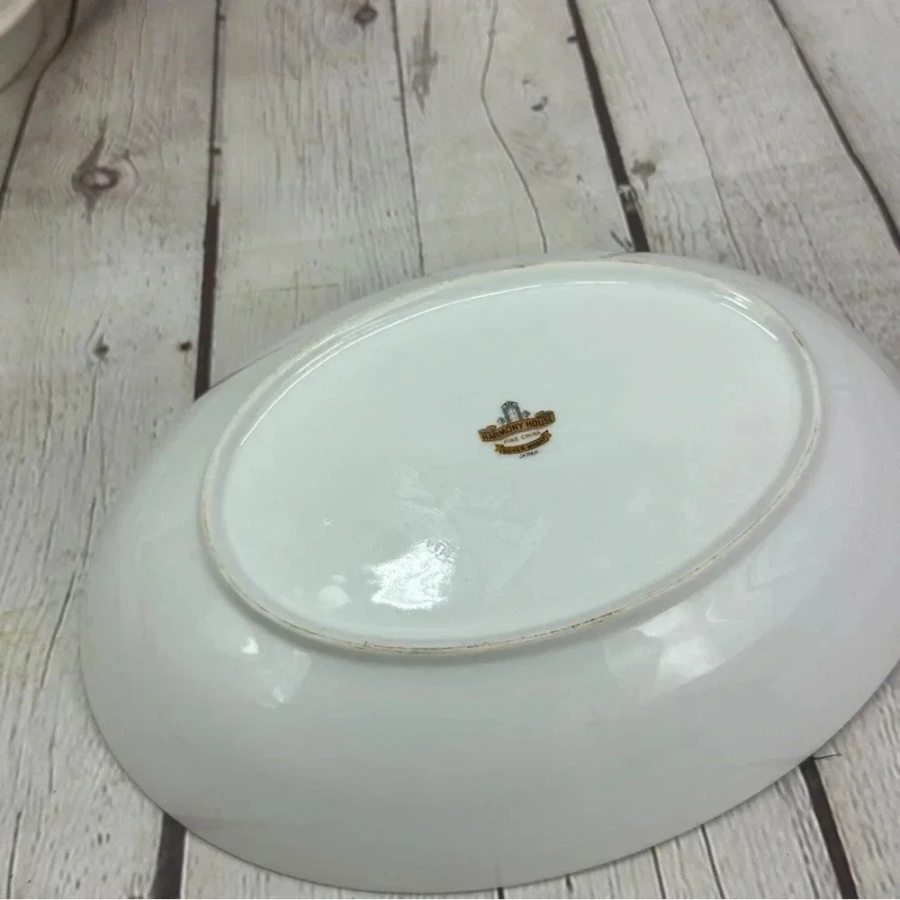 vtg Silver Wheat by Harmony House China serving bowl farmhouse retro timeless